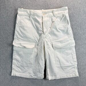 Nili Lotan Lucca Cargo Shorts Womens 6 White Knee Length Loose Fit 30" Waist USA